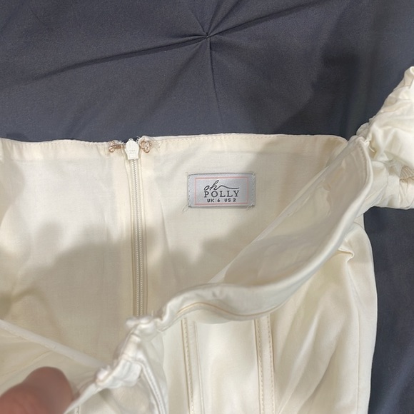 Pretty Sight Puff Sleeve Shirred Mini Dress in Ivory - Picture 3 of 5